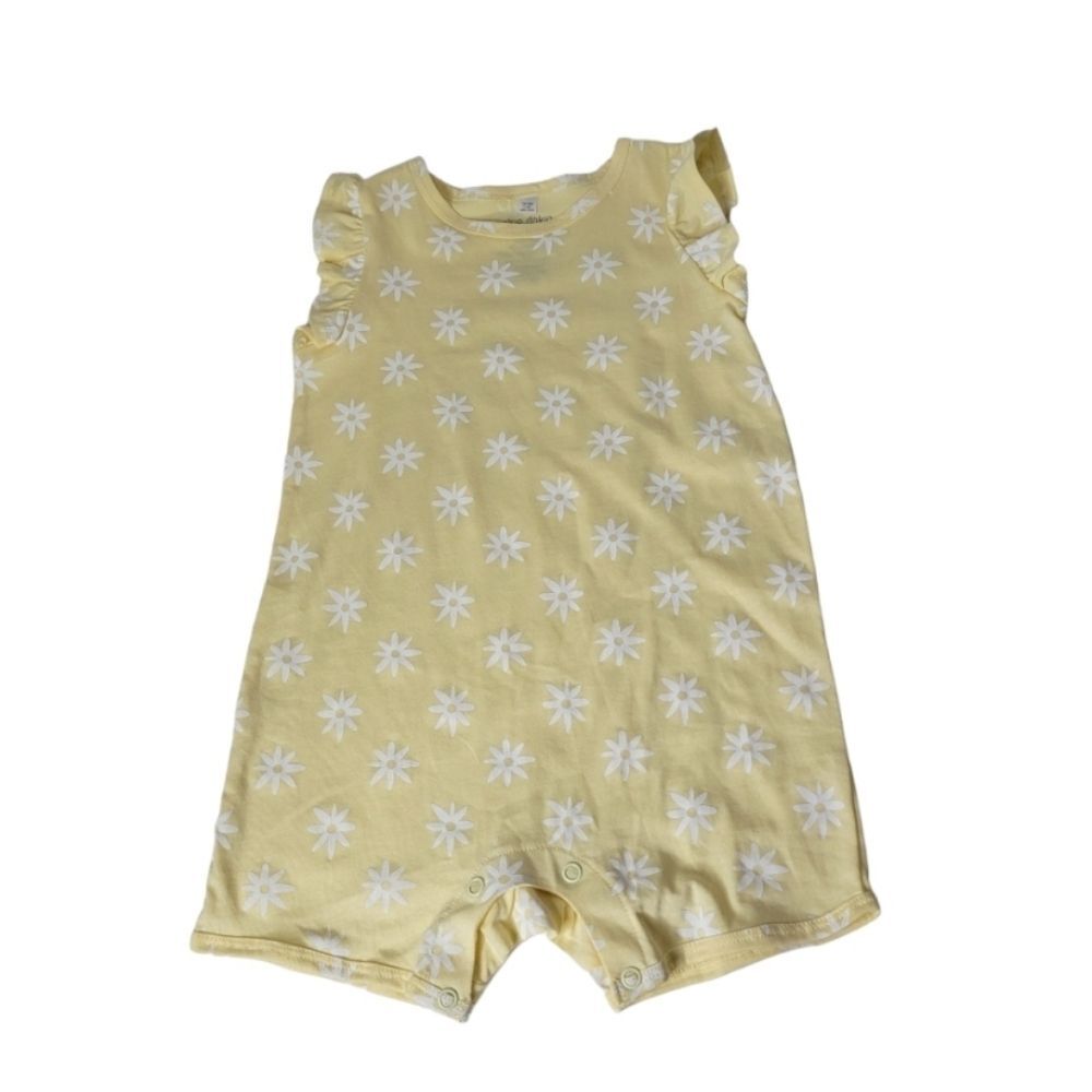 Okie Dokie yellow floral romper size 24 months creeper *